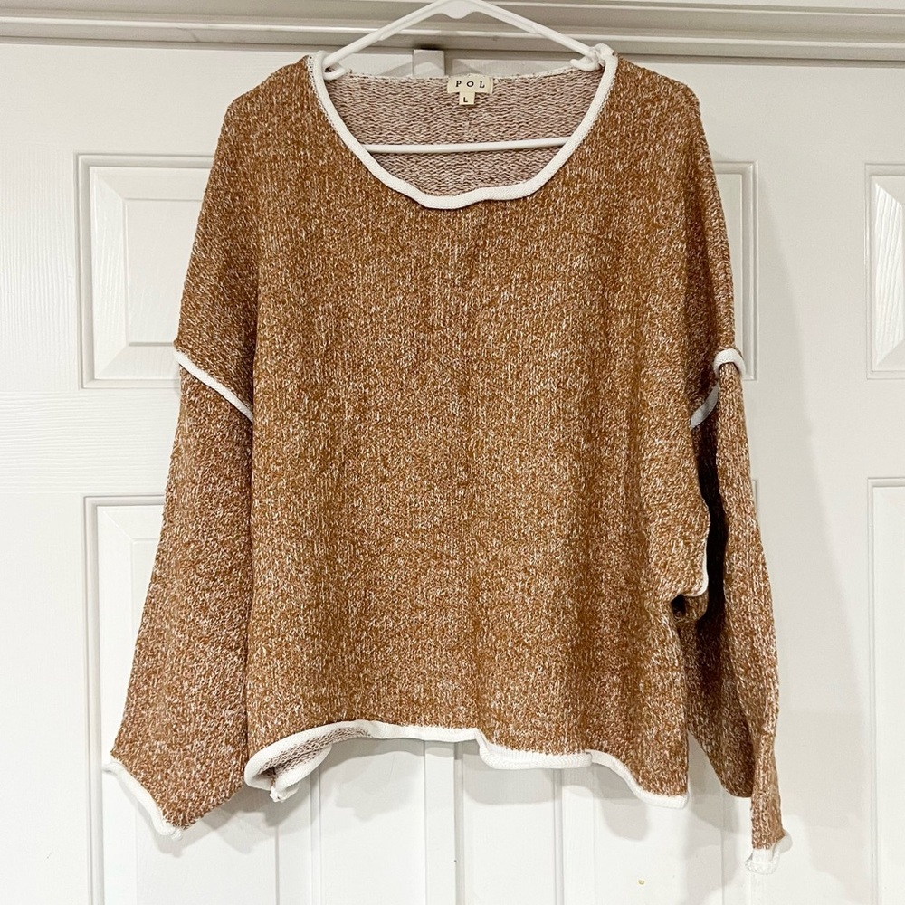 POL | Crewneck Drop Shoulder Knit Sweater